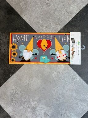 Home Sweet Gnome Decorative Sassafras Door Mat Insert  - Gray and Yellow